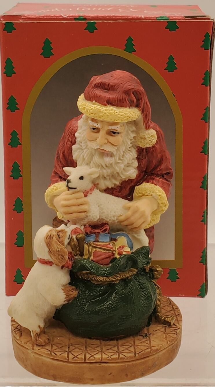 Brinn’s 1992 Santa Claus Figurine Wonderland of Gifts Hand Painted Crafted w Box